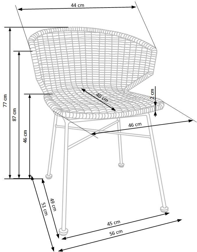 Halmar K407, ruskean /mustan värinen 2 tuolin setti hinta ja tiedot | Ruokapöydän tuolit | hobbyhall.fi