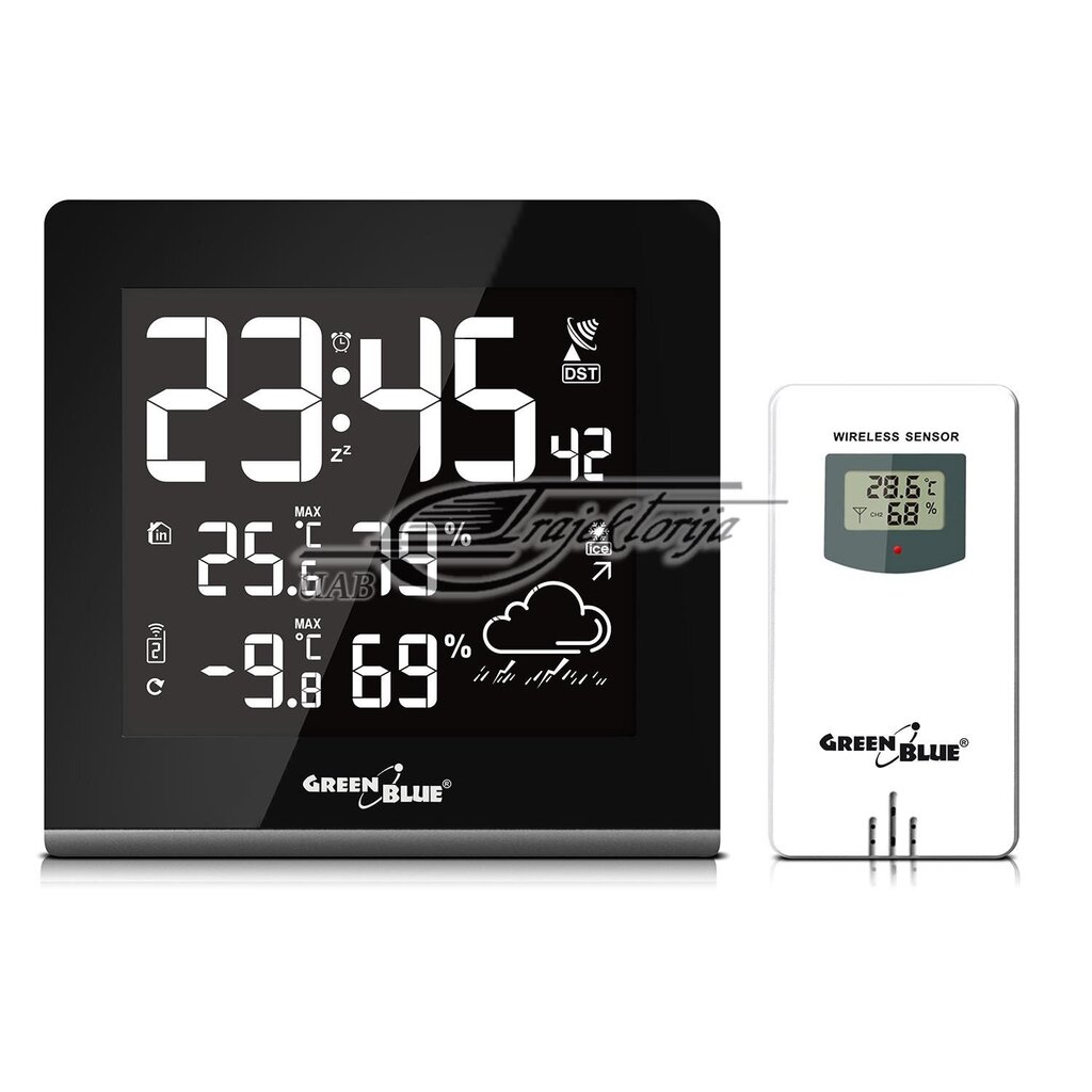 Greenblue 51193 Black,White LCD Battery hinta ja tiedot | Sääasemat, lämpö- ja kosteusmittarit | hobbyhall.fi