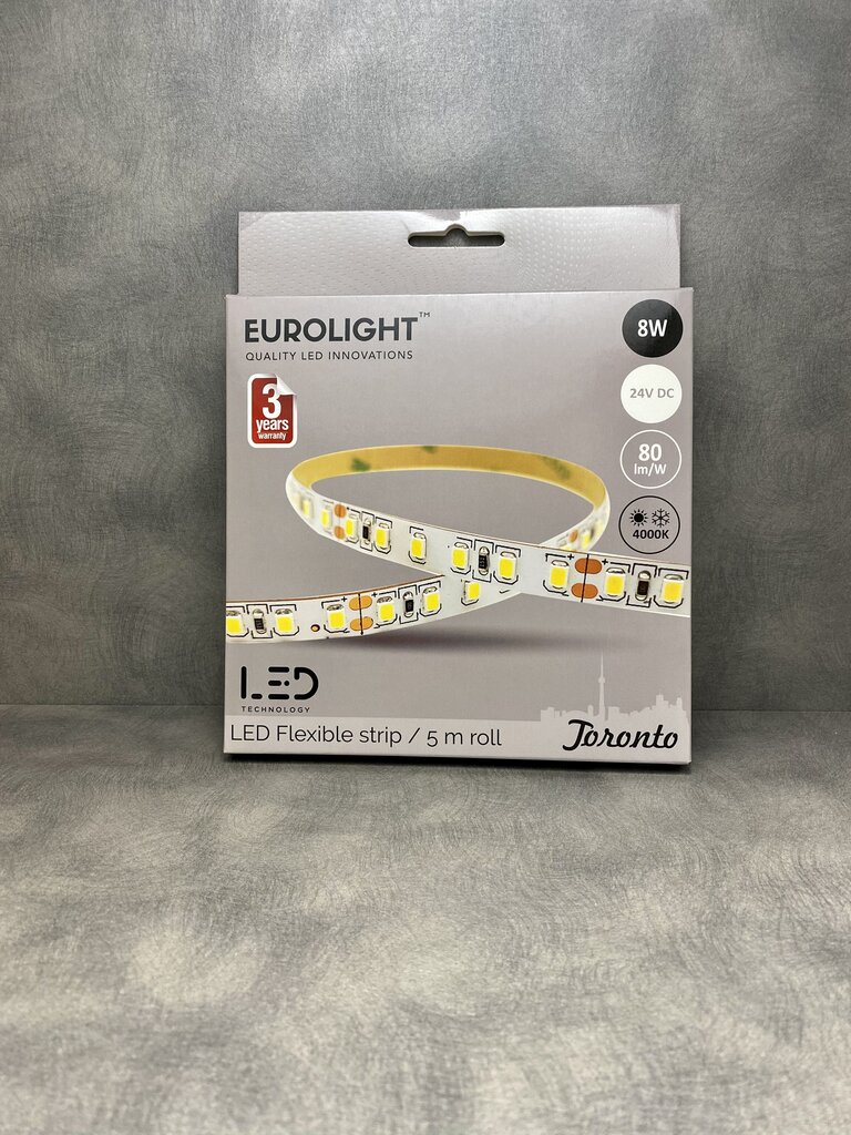 LED-nauha Eurolight Toronto 5m 60LED/m IP20 4000K hinta ja tiedot | LED-valonauhat | hobbyhall.fi