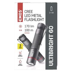 Vedenpitävä taskulamppu Ultibright 60 CREE LED, metalli, IP65, 170 lm, 100 m hinta ja tiedot | Taskulamput ja valonheittimet | hobbyhall.fi