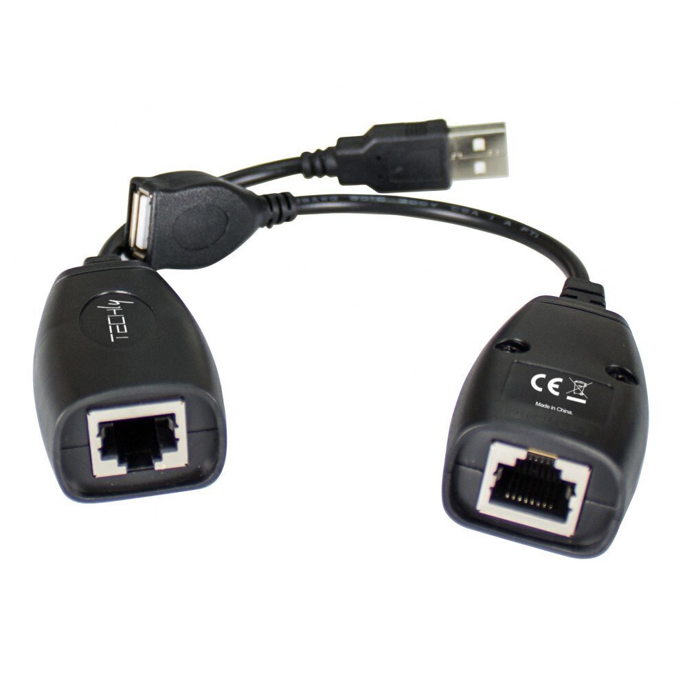 USB-jatkojohto Techly jopa 50m verkkokaapeli Cat5e/6, RJ45 hinta ja tiedot | Adapterit | hobbyhall.fi