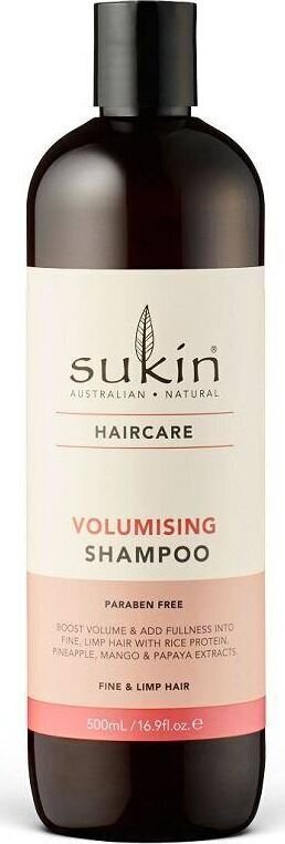 Volyymia lisäävä shampoo Sukin Volumising 500 ml hinta ja tiedot | Shampoot | hobbyhall.fi