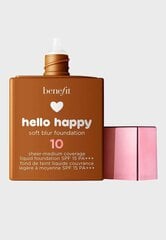 Matta meikkivoide Benefit Hello Happy Soft Blur Meikkivoide SPF 15, 10 Deep Warm, 30 ml hinta ja tiedot | Benefit Hajuvedet ja kosmetiikka | hobbyhall.fi