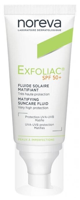 Noreva Exfoliac Spf50+ mattapintainen aurinkovoide, 40 ml hinta ja tiedot | Aurinkovoiteet | hobbyhall.fi