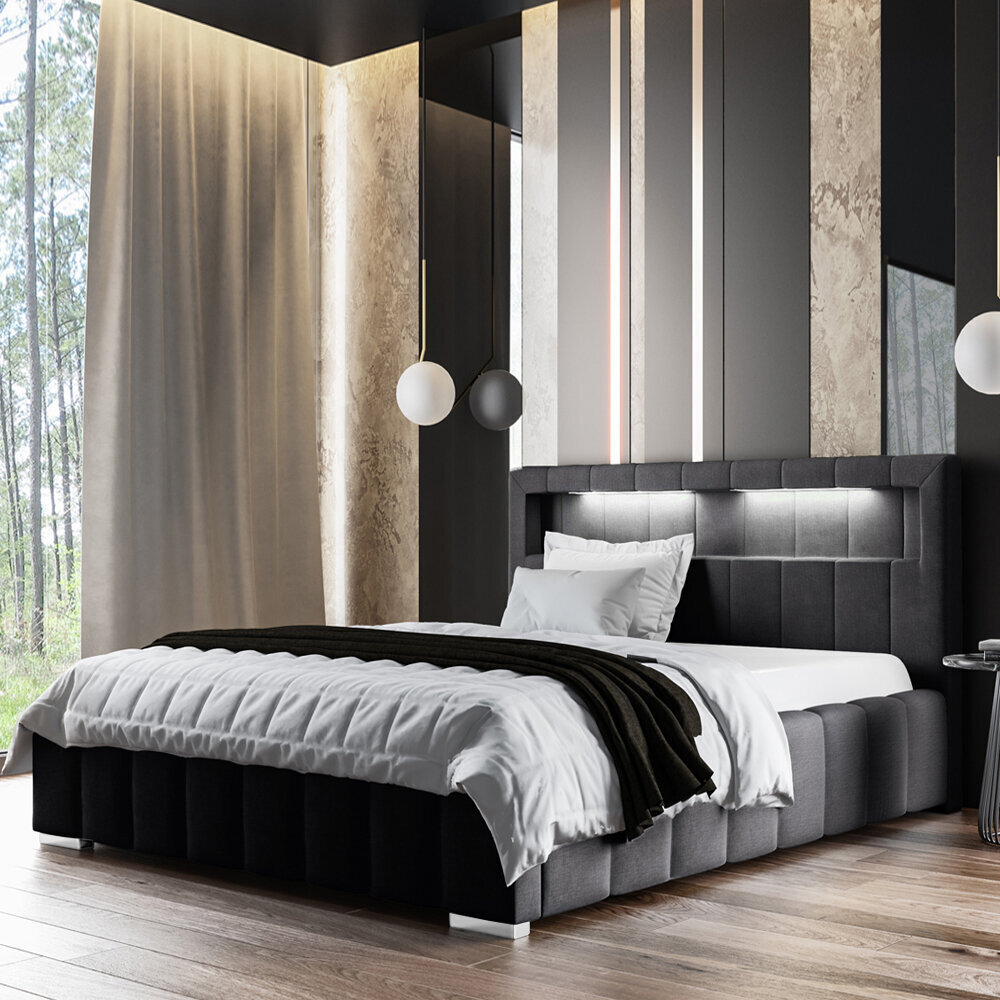 Selsey Foenum, sänky 180 cm x 200 cm, tumman harmaan värinen hinta ja tiedot | Sängyt | hobbyhall.fi