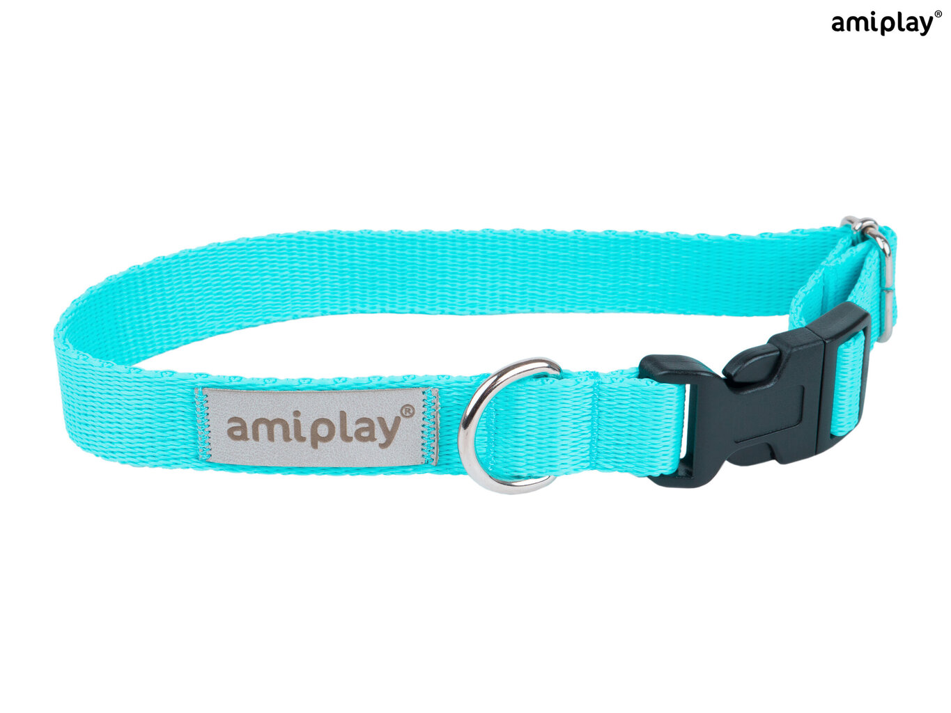 Amiplay Samba, säädettävissä oleva kaulapanta , XL-koko, turkoosin värinen hinta ja tiedot | Koiran valjaat ja kaulapannat | hobbyhall.fi