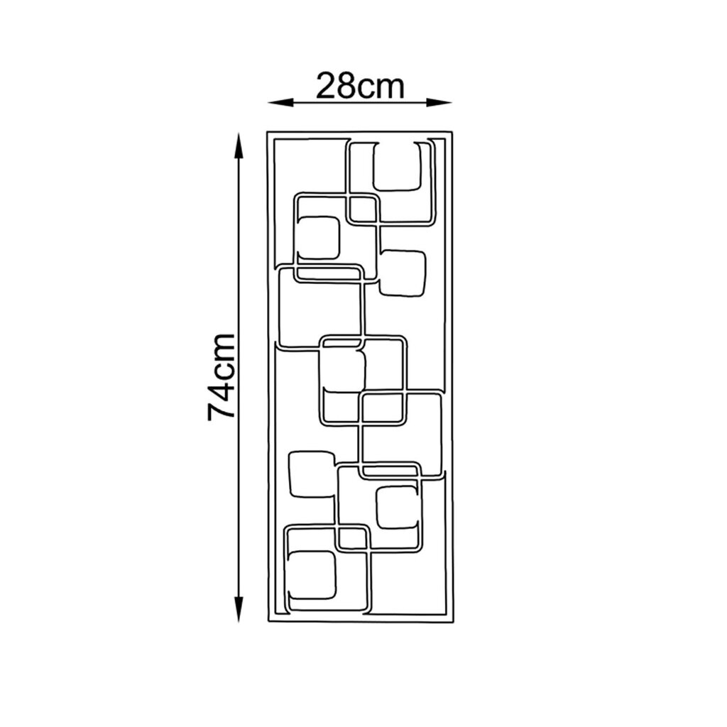 Sari Yokus, Metallinen seinäkoriste 74 cm x 28 cm hinta ja tiedot | Sisustustuotteet | hobbyhall.fi