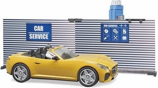 Bruder Bworld autotallisetti + auto hinta ja tiedot | Poikien lelut | hobbyhall.fi