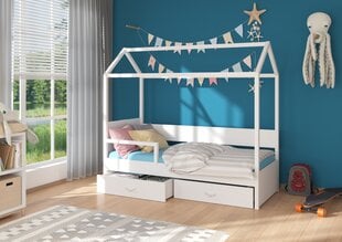 Sänky ADRK Furniture Otello 80 cm x 180 cm, sivukaiteet, valkoisen värinen hinta ja tiedot | Lastensängyt | hobbyhall.fi