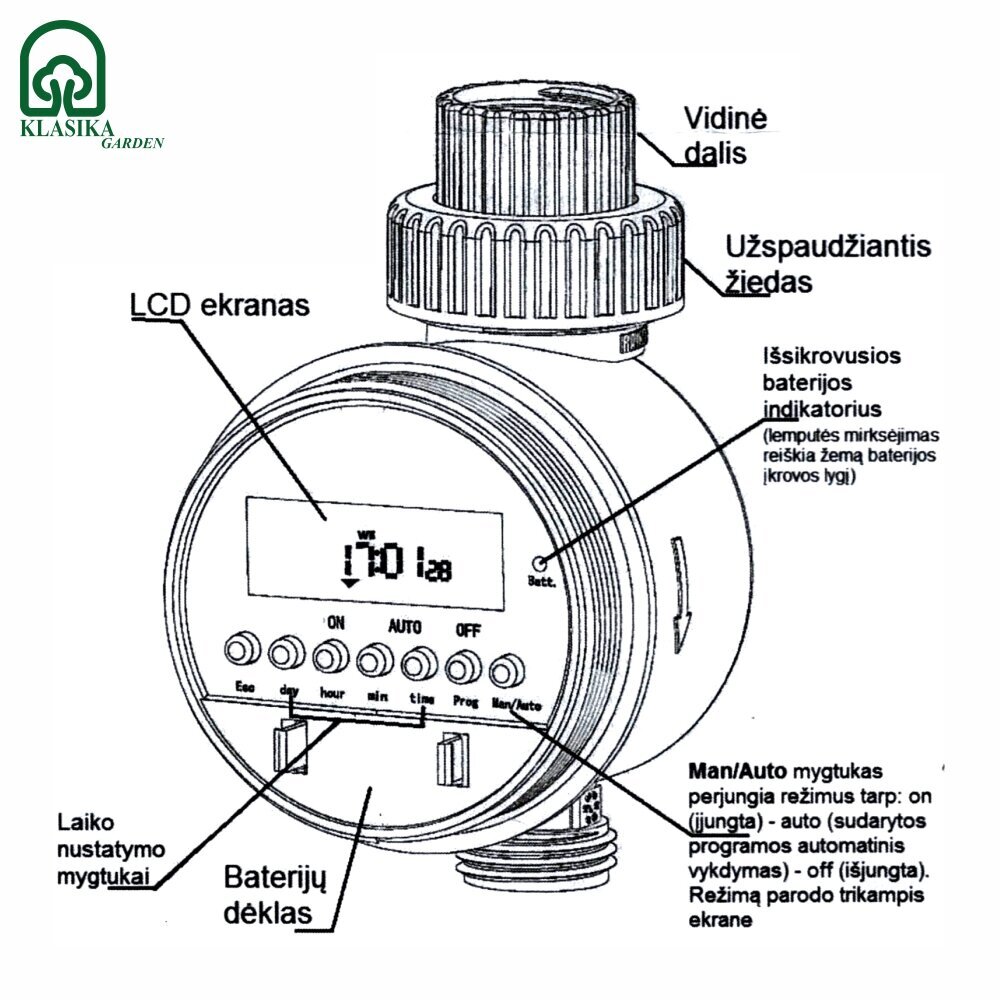 Elektroninen kastelujärjestelmän ohjain hinta ja tiedot | Kasvihuoneet | hobbyhall.fi