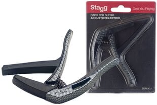 Kapodaster akustiselle / sähköiselle kitaralle Stagg SCPX-CU CLWOOD hinta ja tiedot | Soittimien lisätarvikkeet | hobbyhall.fi