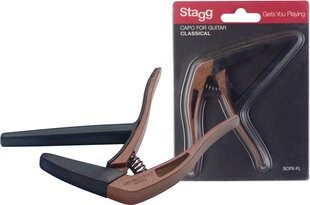 Kapodaster klassiselle kitaralle Stagg SCPX-FL BK hinta ja tiedot | Soittimien lisätarvikkeet | hobbyhall.fi