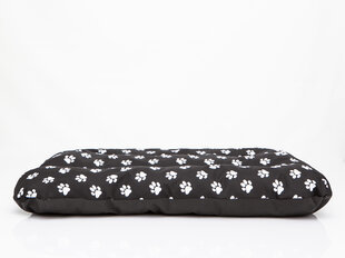 Hobbydog Eco Prestige R1 tyyny, 90 cm x 60 cm x 8 cm, musta tassukuvio hinta ja tiedot | Pedit ja pesät | hobbyhall.fi