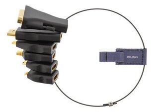 Deltaco HDMI-AR2, HDMI, DVI, USB-C, DisplayPort, Mini DisplayPort hinta ja tiedot | Kaapelit ja adapterit | hobbyhall.fi