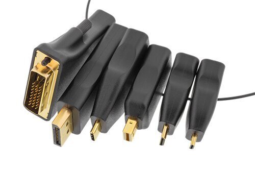 Deltaco HDMI-AR2, HDMI, DVI, USB-C, DisplayPort, Mini DisplayPort hinta ja tiedot | Kaapelit ja adapterit | hobbyhall.fi