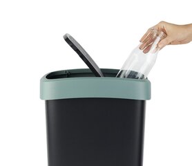 Rotho Swing Twist -roskakori, 25 L, musta vihreällä koristeella hinta ja tiedot | Roska-astiat | hobbyhall.fi