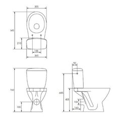 WC-istuin Cersanit Compact 206 KASKADA kannella hinta ja tiedot | Euroliux Kodin remontointi | hobbyhall.fi