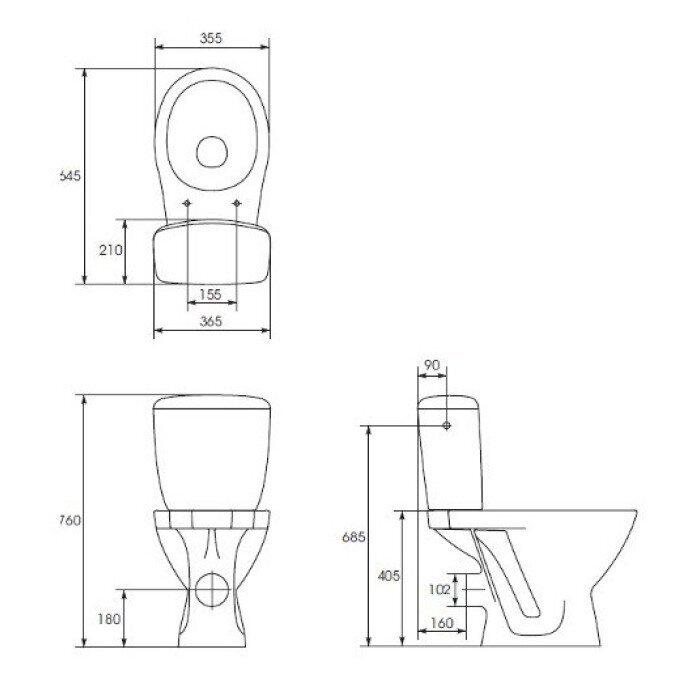 WC-istuin Cersanit Compact 206 KASKADA kannella hinta ja tiedot | WC-istuimet | hobbyhall.fi
