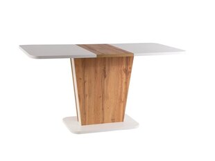 Pöytä Signal Meble Calipso, valkoinen/ruskea hinta ja tiedot | Ruokapöydät | hobbyhall.fi