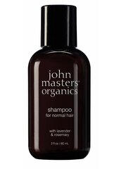 Päivittäinen shampoo normaaleille hiuksille John Masters Organics Lavender Rosemary Shampoo For Normal Hair, 60 ml hinta ja tiedot | Shampoot | hobbyhall.fi