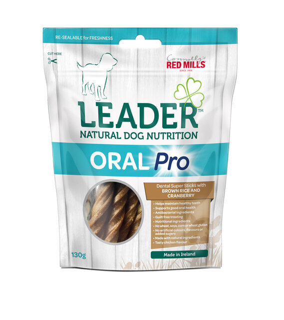 Red Mills Leader Oral Pro koiran herkku ruskealla riisillä ja karpaloilla, 130 g hinta ja tiedot | Koiran herkut | hobbyhall.fi