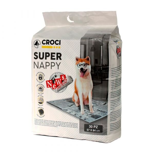 Croci Super Nappy News Paper, alunen, 57 cm x 84 cm, 30 kpl hinta ja tiedot | Eläinten hoitotuotteet | hobbyhall.fi