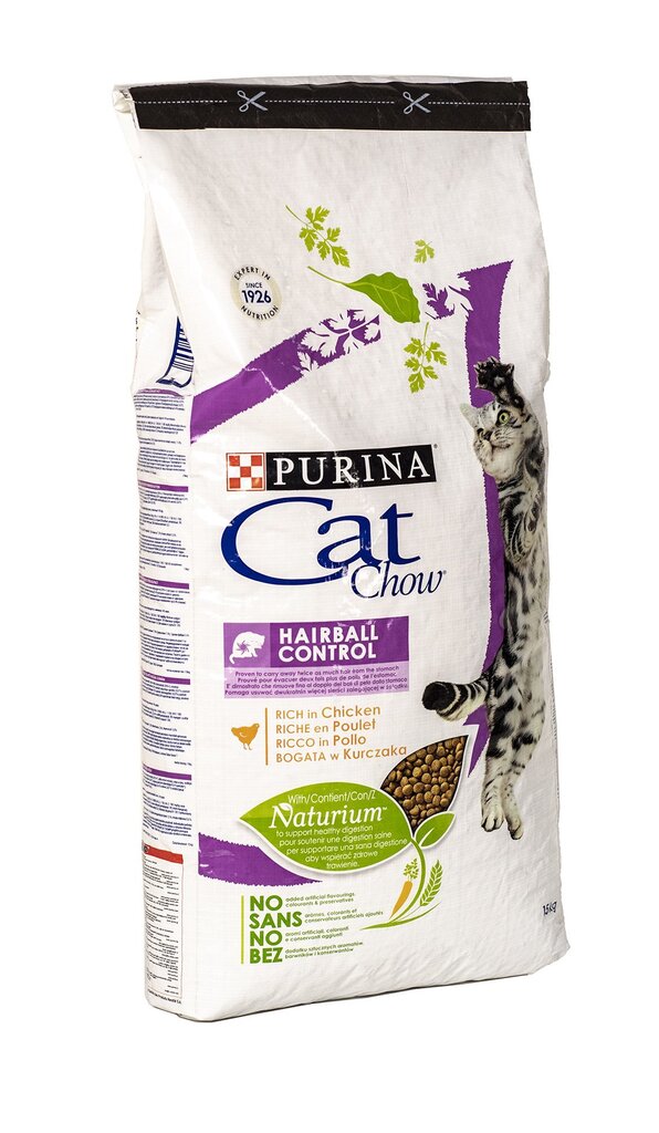 Purina Cat kuivaruoka aikuisille kissoille, kana Chow Hairball Control, 15 kg hinta ja tiedot | Kissan kuivaruoka | hobbyhall.fi