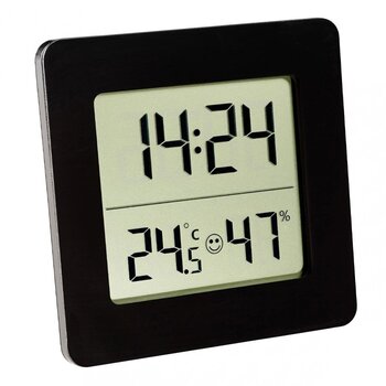 Lämpö- ja kosteusmittari, jossa on kello, päivämäärä ja hälytys TFA 30-5038-01 hinta ja tiedot | Sääasemat, lämpö- ja kosteusmittarit | hobbyhall.fi