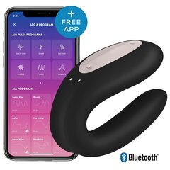 Satisfyer Double Joy Black Bluetooth ja sovellus hinta ja tiedot | Vibraattorit | hobbyhall.fi