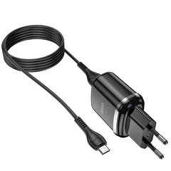 Laturi Hoco N4 + microUSB (2.4A) musta hinta ja tiedot | Puhelimen laturit | hobbyhall.fi