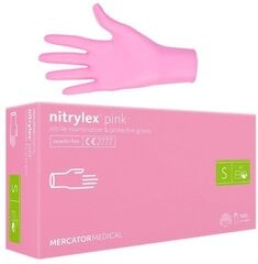 Nitriilikäsineet Mercator Nitrylex Pink 100 kpl hinta ja tiedot | Työkäsineet | hobbyhall.fi