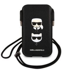 Karl Lagerfeld Choupette Head Saffiano PU Pouch L Black hinta ja tiedot | Karl Lagerfeld Puhelimet, älylaitteet ja kamerat | hobbyhall.fi