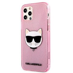 Karl Lagerfeld KLHCP12LCHTUGLP iPhone 12 Pro Max 6,7" pink hardcase Glitter Choupette hinta ja tiedot | Puhelimen kuoret ja kotelot | hobbyhall.fi