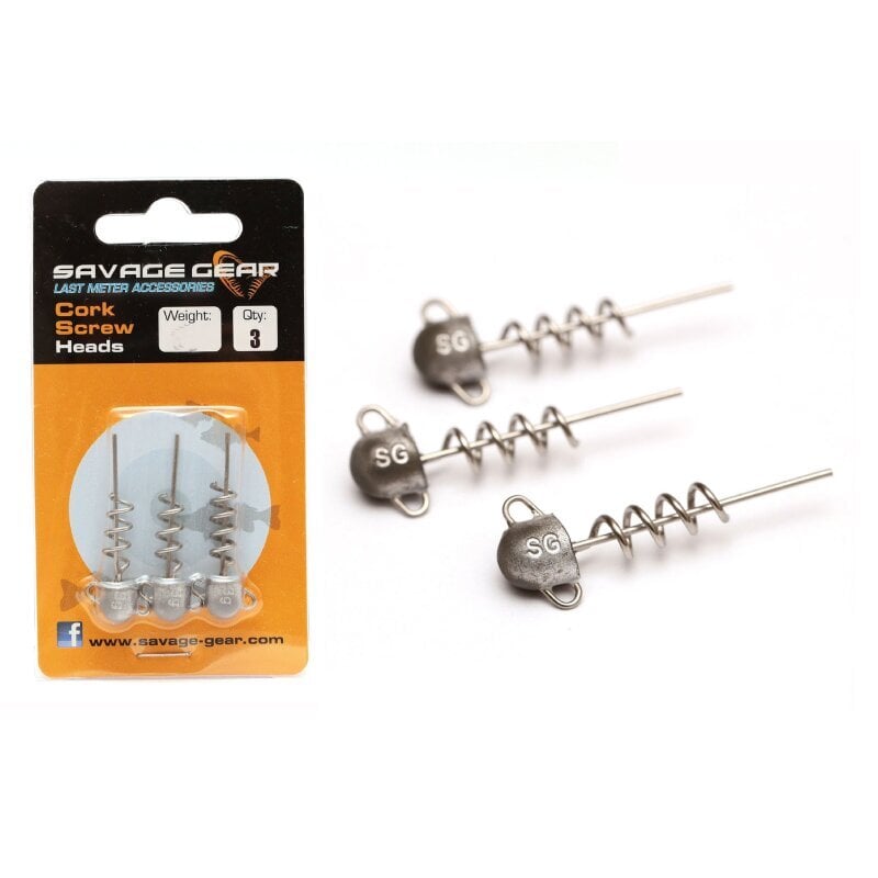 Savage Gear Cork Screw Heads with Spiral 5g. 3kpl hinta ja tiedot | Muut kalastustarvikkeet | hobbyhall.fi