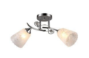 Lampex Kiri 2 -valaisin, 24 x 34 cm, E27, valkoinen / hopea hinta ja tiedot | Kattovalaisimet | hobbyhall.fi