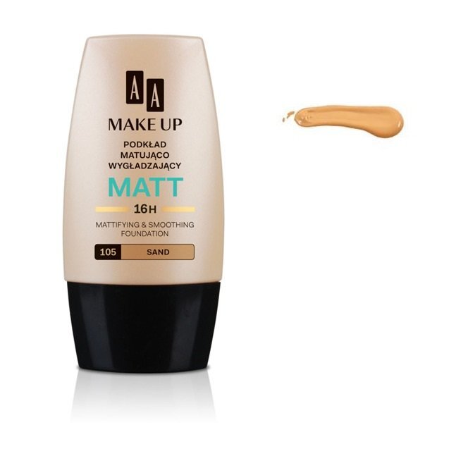 AA Make Up Matt Foundation Mattapintainen meikkivoide 30 ml, 105 Sand hinta ja tiedot | Meikkivoiteet ja puuterit | hobbyhall.fi