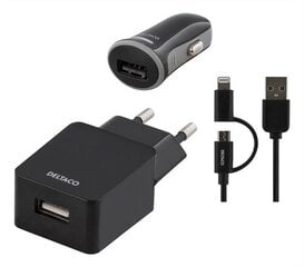 Deltaco USB-ACDC, Lightning, 1A hinta ja tiedot | Puhelimen laturit | hobbyhall.fi