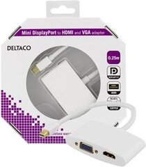 Adapteri Deltaco DP - HDMIVGA1 - K mini DisplayPort - HDMI ja VGA hinta ja tiedot | Deltaco Tietokoneiden lisävarusteet | hobbyhall.fi