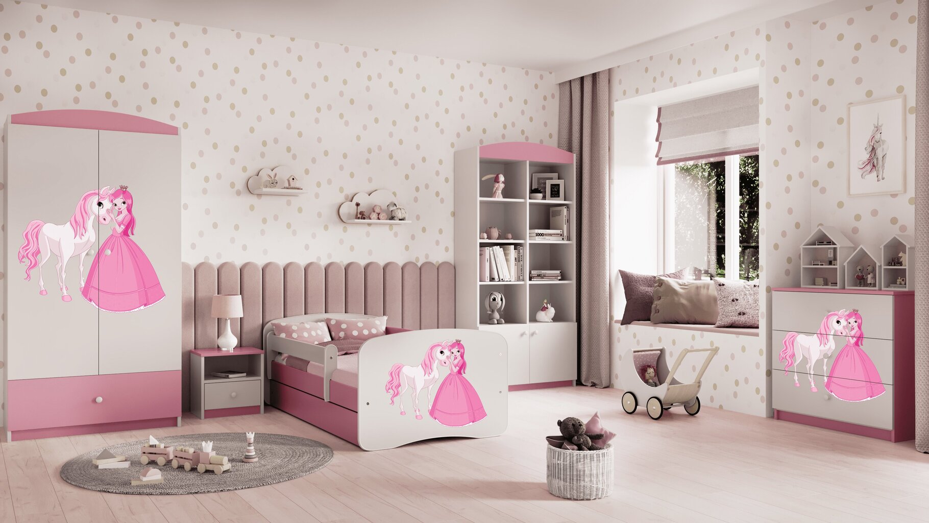Kocot Kids Babydreams -lastensänky, 160 cm x 80 cm, vaaleanpunaisen värinen hinta ja tiedot | Lastensängyt | hobbyhall.fi