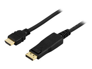 Deltaco DP-3030, DisplayPort - HDMI, 3 m hinta ja tiedot | Kaapelit ja adapterit | hobbyhall.fi
