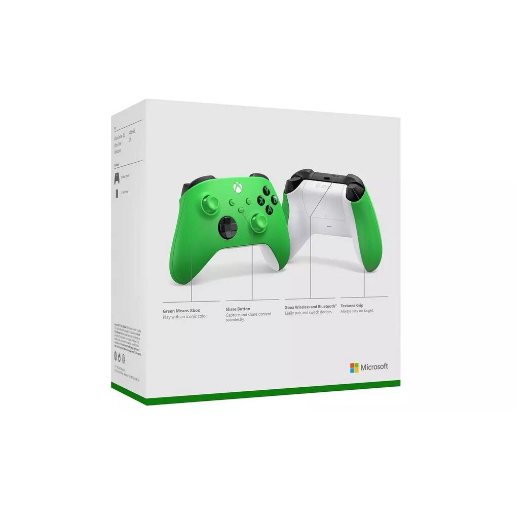 Microsoft XBOX Series Wireless Controller Velocity Green hinta ja tiedot | Ohjaimet ja lisätarvikkeet | hobbyhall.fi