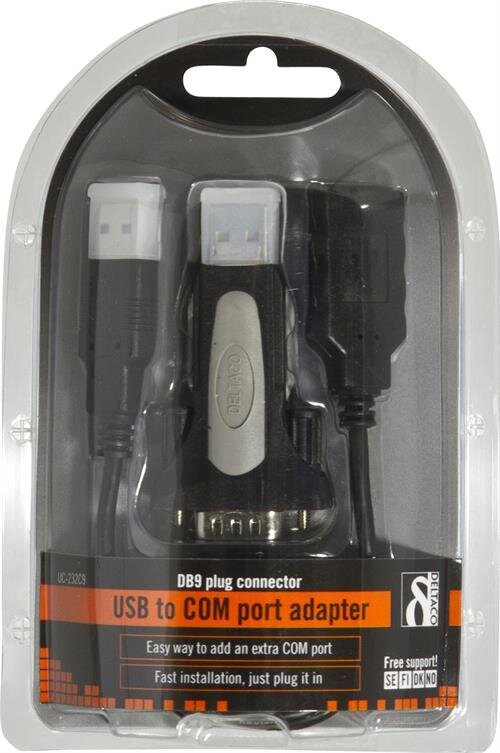 Deltaco UC-232C9, DB-9, USB 2.0, 1m hinta ja tiedot | Kaapelit ja adapterit | hobbyhall.fi