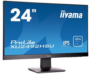 23,8 Full HD IPS-monitori Iiyama Ultra slim line ProLite XU2492HSU-B1 hinta ja tiedot | Näytöt | hobbyhall.fi
