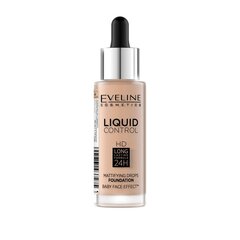 Eveline Liquid Control HD Mattifying Drops -meikkivoide, 020 ml, 32 Rose Beige 32 ml hinta ja tiedot | Meikkivoiteet ja puuterit | hobbyhall.fi