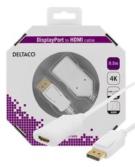 Deltaco DP-HDMI35-K, DisplayPort, HDMI, 0,5m hinta ja tiedot | Kaapelit ja adapterit | hobbyhall.fi