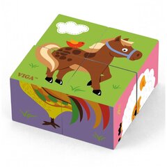 Puinen palapeli "Farm Puzzle", 4 laattaa hinta ja tiedot | Palapelit | hobbyhall.fi