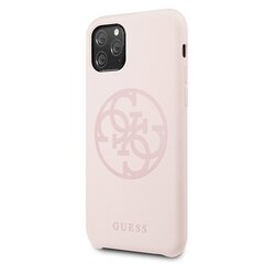 Puhelinkotelo Guess GUHCN65LS4GLP iPhone 11 Pro Max vaaleanpunainen/jasnoróżowy kova kotelo Silicone 4G Tone On Tone hinta ja tiedot | Puhelimen kuoret ja kotelot | hobbyhall.fi