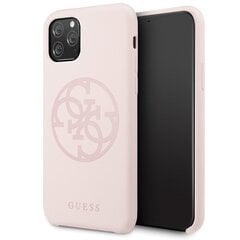 Puhelinkotelo Guess GUHCN65LS4GLP iPhone 11 Pro Max vaaleanpunainen/jasnoróżowy kova kotelo Silicone 4G Tone On Tone hinta ja tiedot | Puhelimen kuoret ja kotelot | hobbyhall.fi