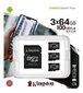 Kingston microSDHC 64GB (+ SD-sovitin) hinta ja tiedot | Puhelimen muistikortit | hobbyhall.fi