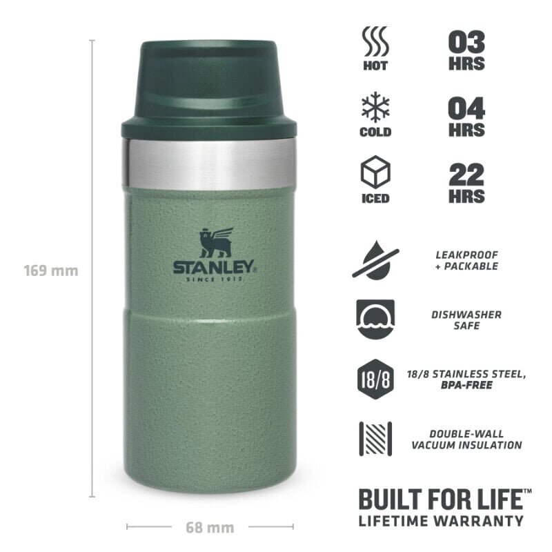 The Trigger-Action Travel Mug Classic termosmuki 0,25 l, vihreä hinta ja tiedot | Termoskannut ja termosmukit | hobbyhall.fi